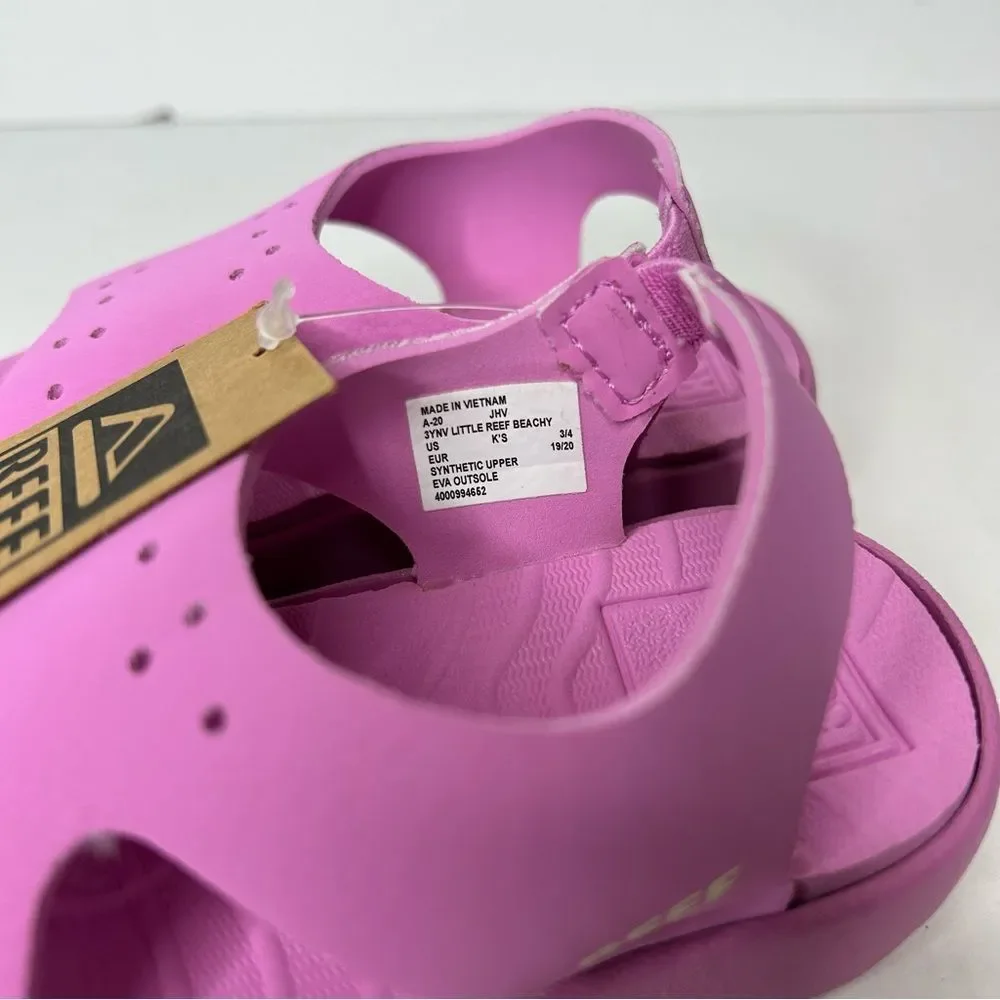 New Reef Kids Pink Beachy Sandals 3/4